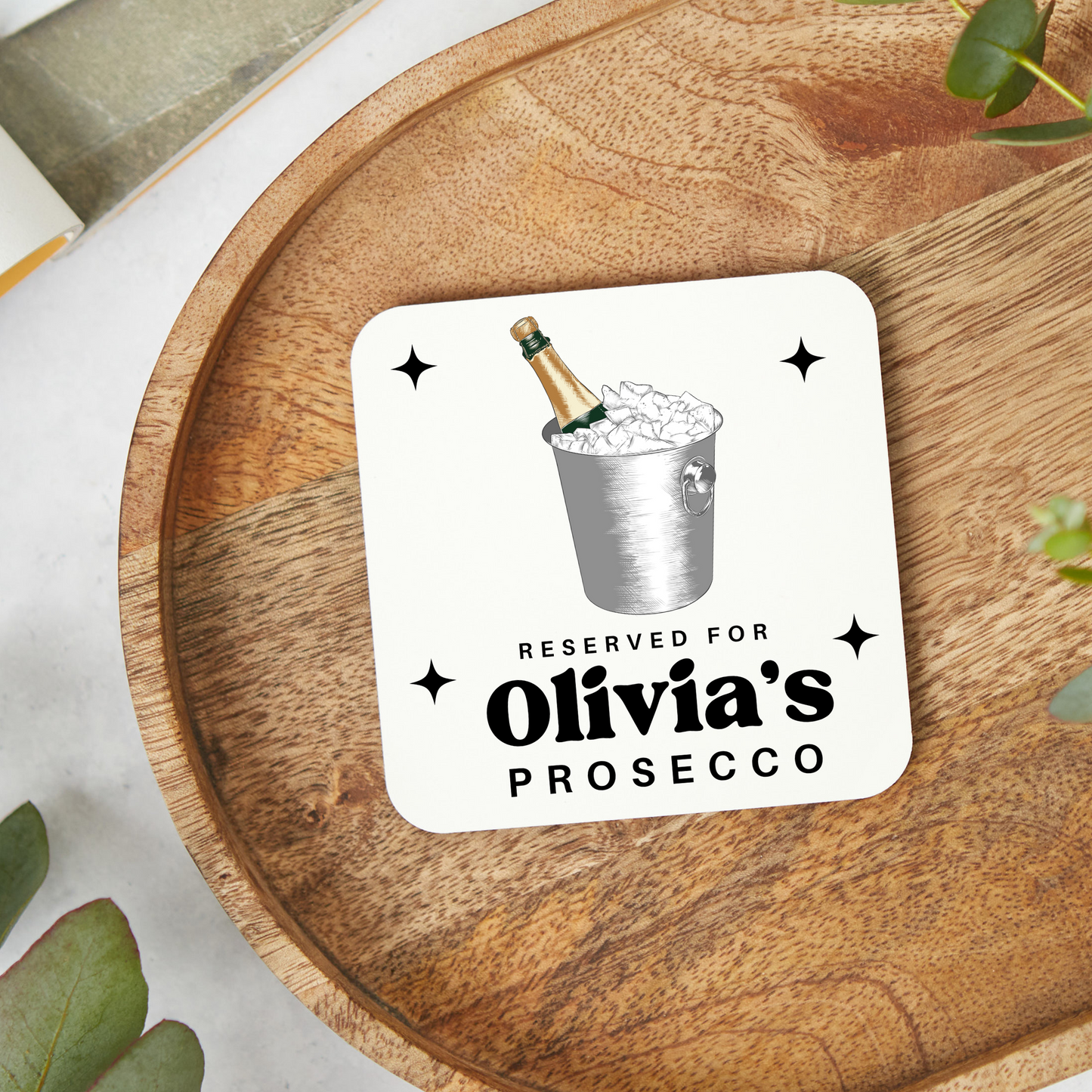 Personalised Prosecco Coaster, Prosecco Gift,Stocking Filler, Prosecco Lover, Personalised gifts