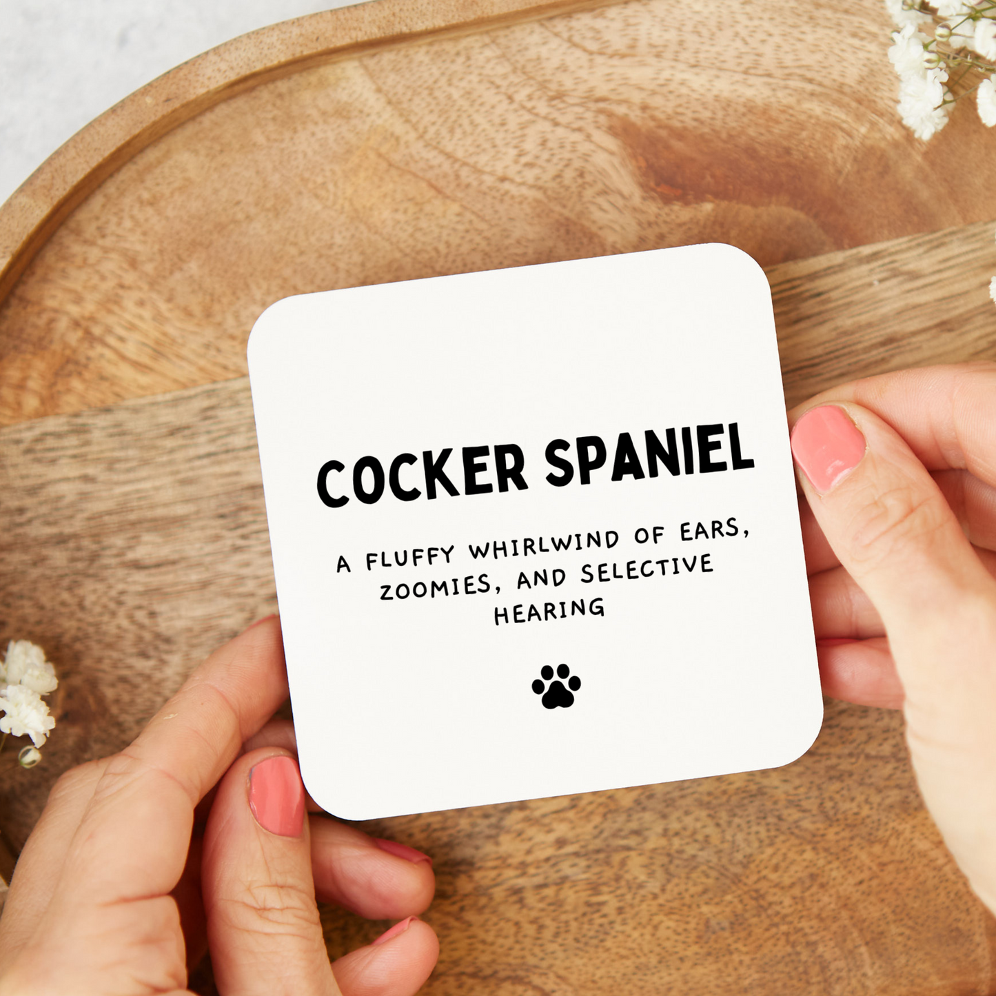 Funny cocker spaniel Coaster, dog mum Gift, Funny Coaster, Gift for cocker spaniel lover , Rude Funny Coaster