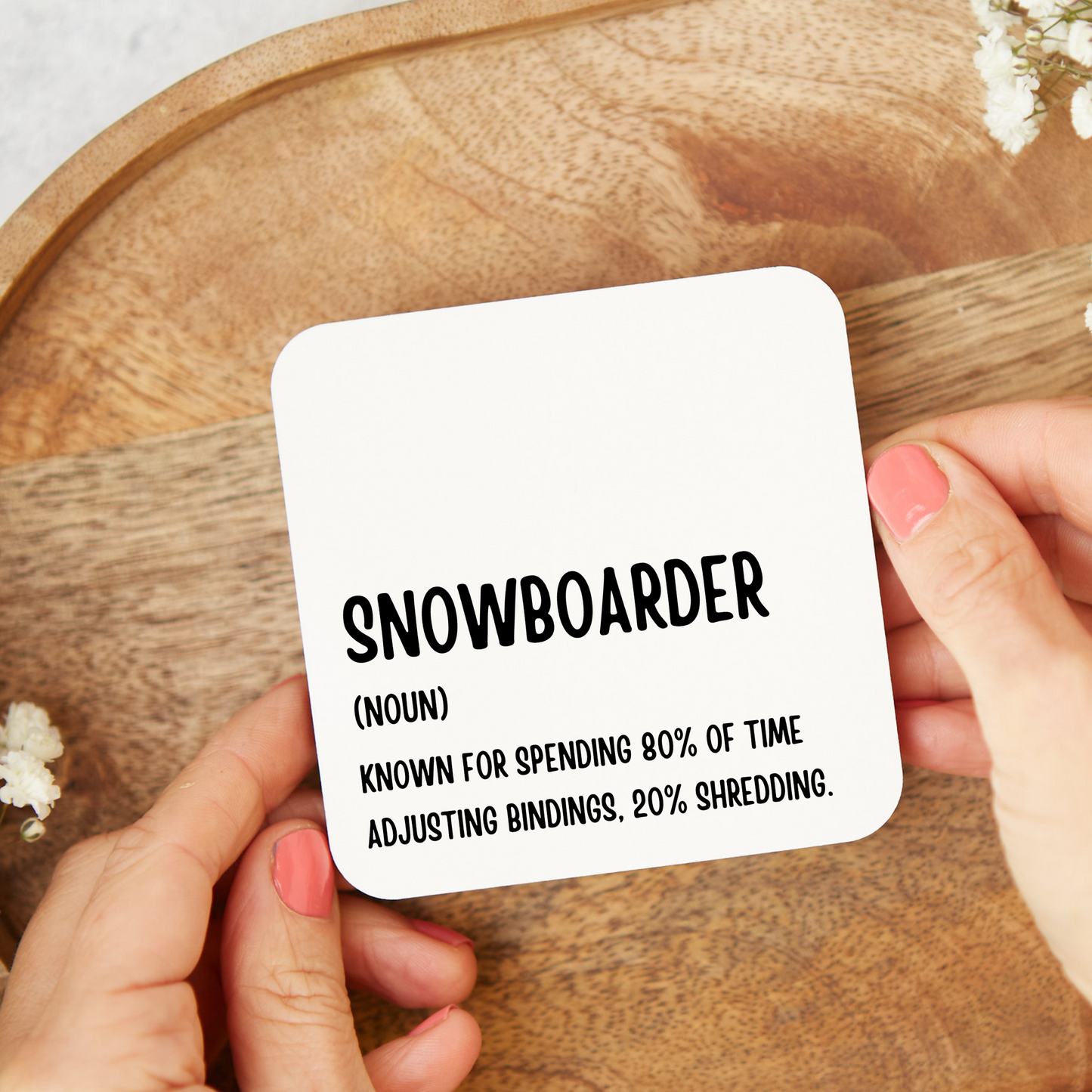 Funny Snowboarder Coaster, Snowboarder Gift, Funny Coaster, Gift for Snowboarder, Rude Funny Coaster
