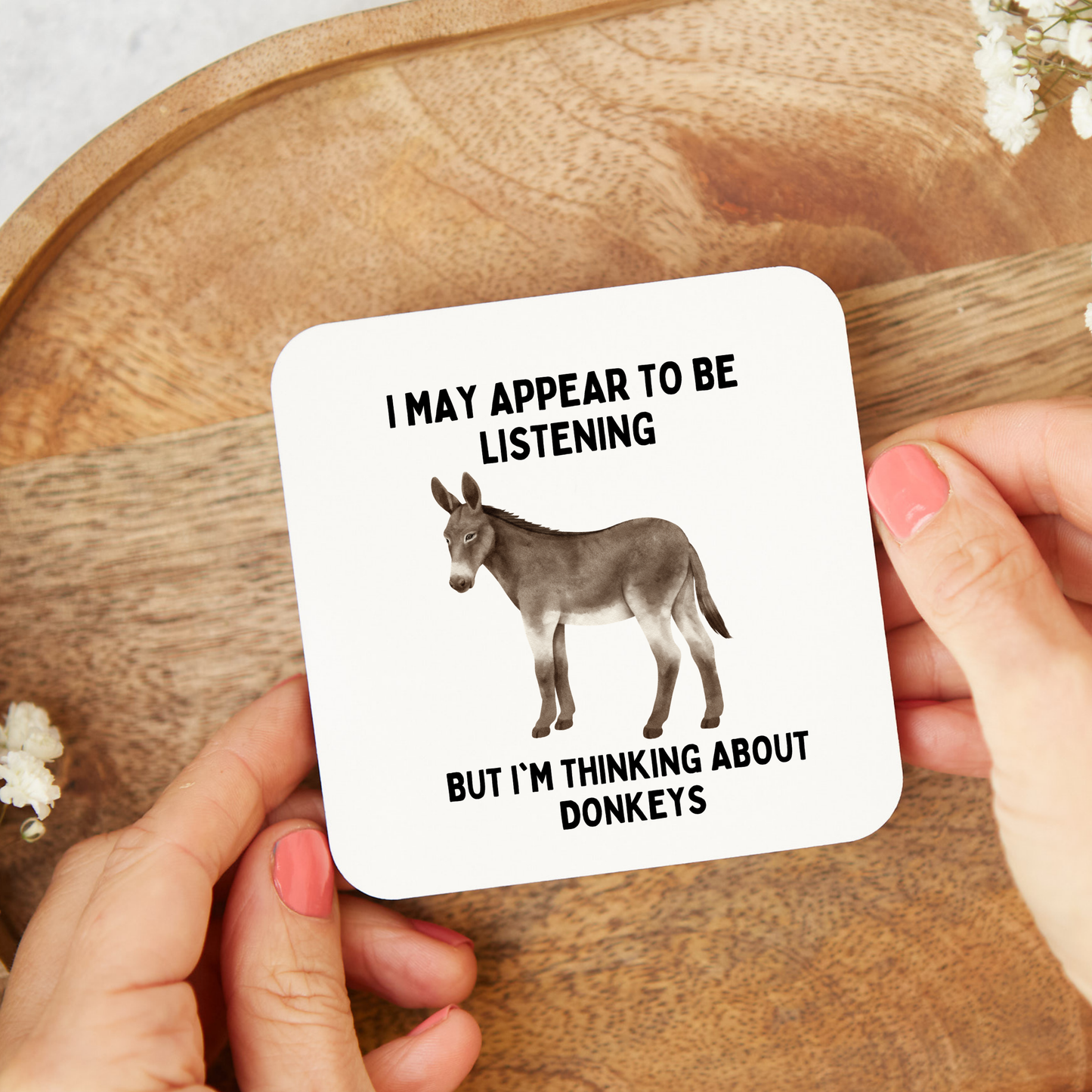 Funny Donkey Coaster, Donkey Lover Gift, Donkey Lover Coaster, Secret Santa gift