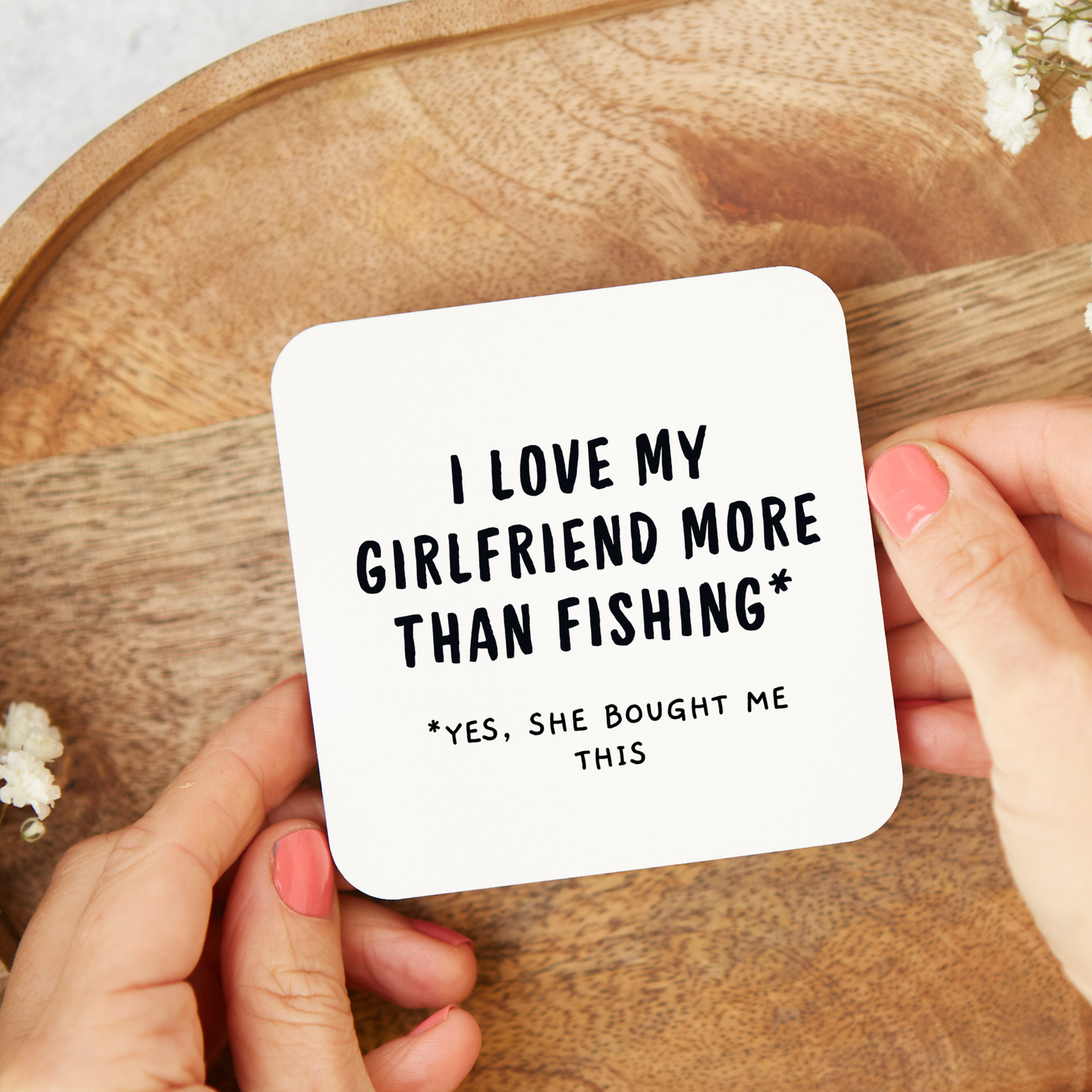Funny Fishing Coaster, Fishing Lover Gift, Gift for Boyfriend, Outdoor Adventure Anniversary or Valentine’s Day Present