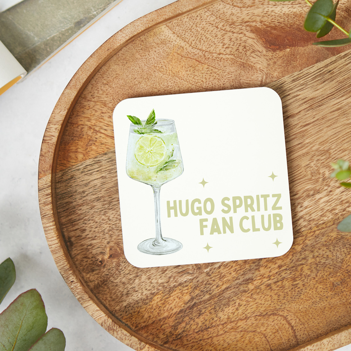 Hugo Spritz Coaster, Alcohol Drinks Gift,Stocking Filler, Hugo Spritz Lover, Personalised gifts,Cocktail Gift