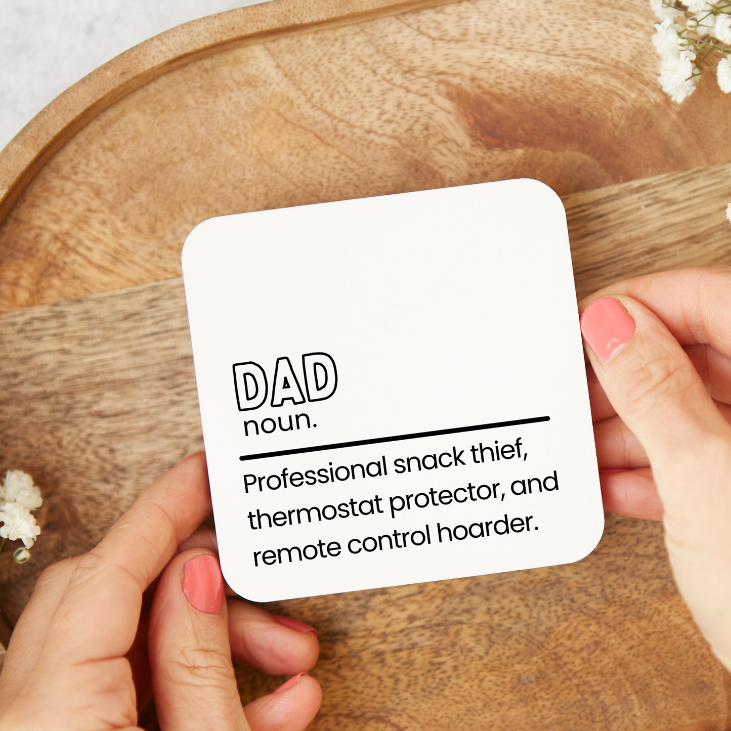 Funny Dad Coaster, Dad Quote Coaster, Father’s Day Gift for Dad, Humorous Coaster Gift, Dad Definition Coaster, Gift for Him