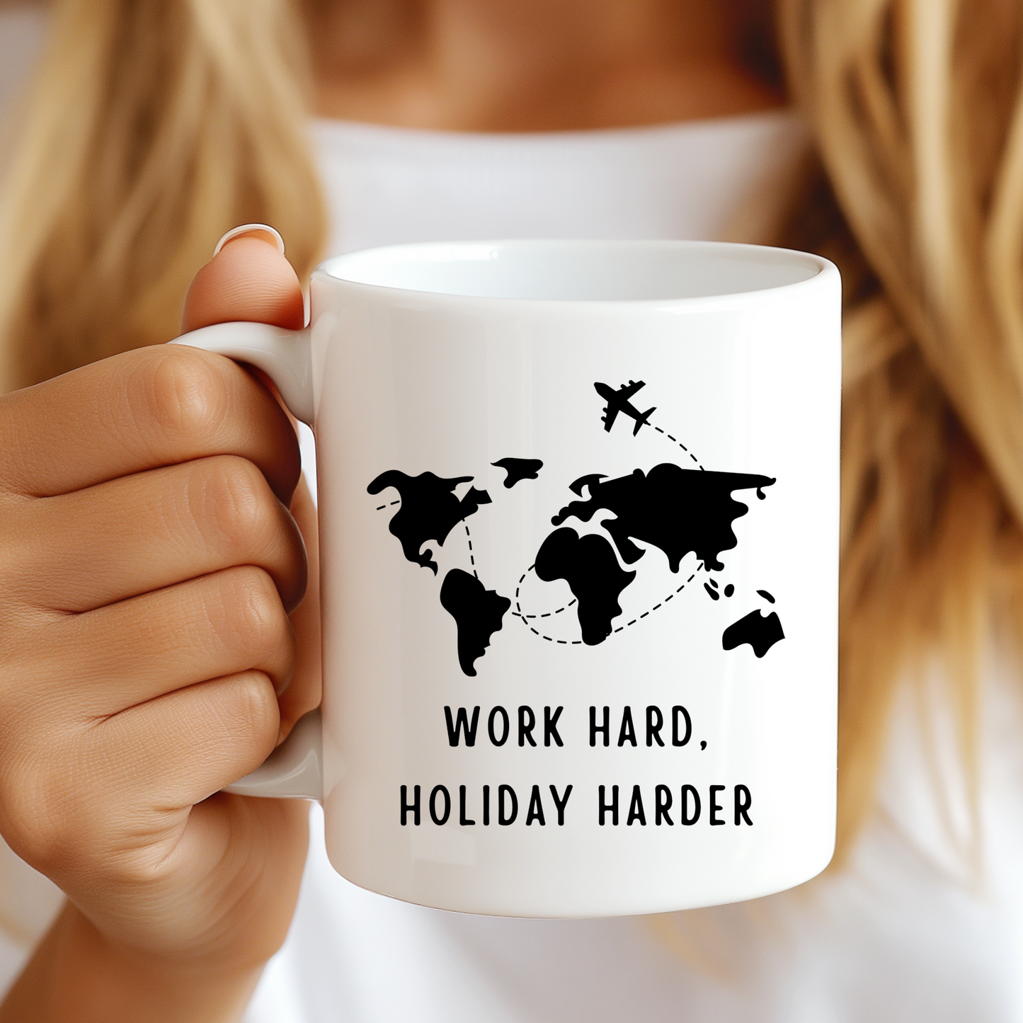 Holiday Lover Mug – Funny Travel Themed Gift | Ceramic Coffee Cup for Travelers & Adventure Seekers