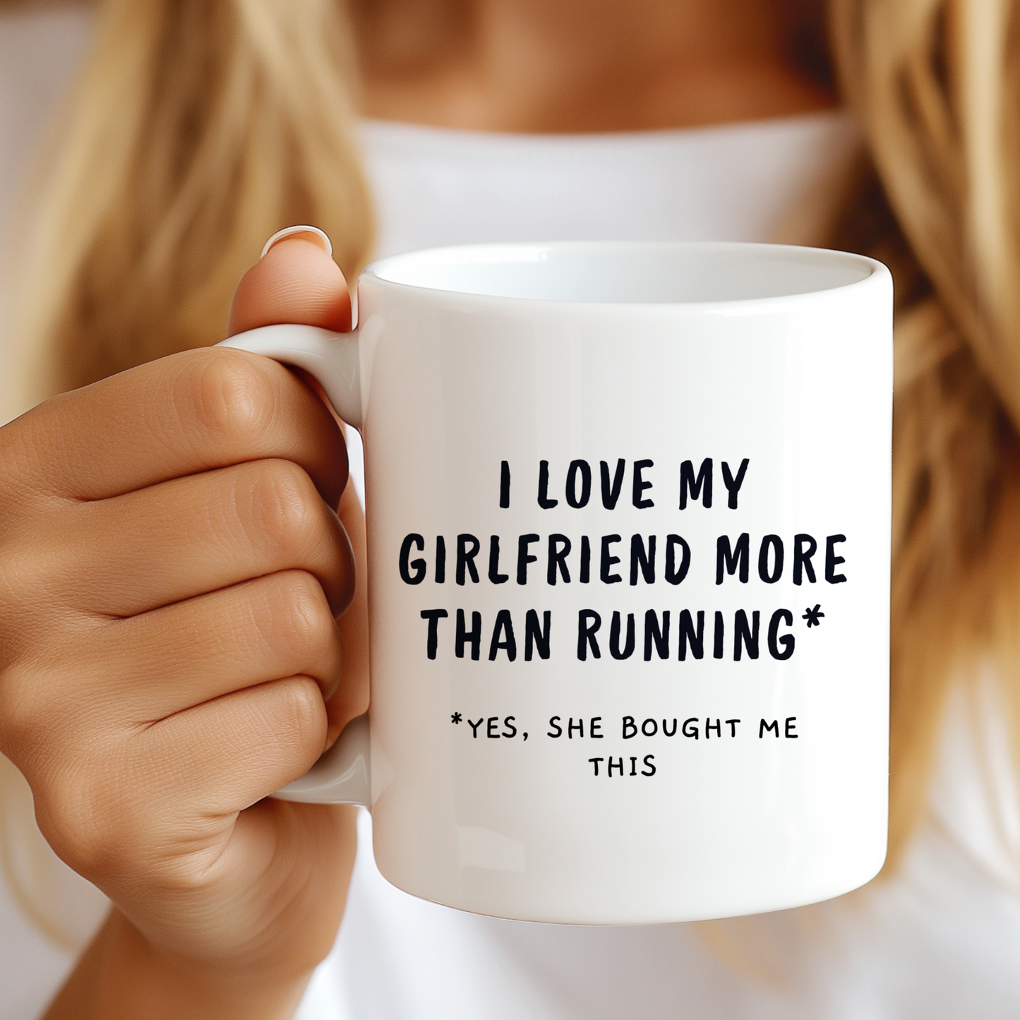 I Love My Girlfriend More Than Running Mug,Funny Running Mug,Cute Couple Gift ,Anniversary Birthday Mug (Copy)