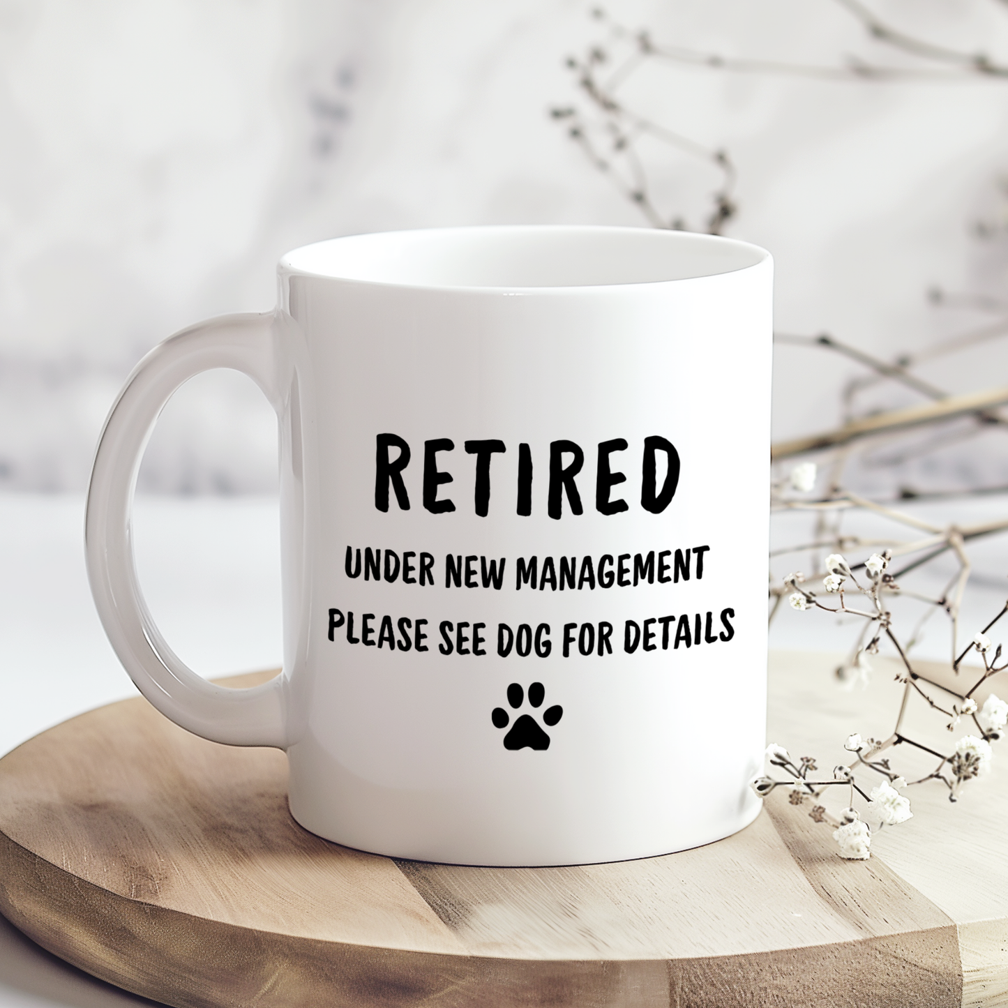 Retired Mug, Funny Retirement Mug, Retirement Gift for Him, Gift for Retired Dad, Dog Lover Mug, Retirement Coffee Mug, Funny Retired Gift