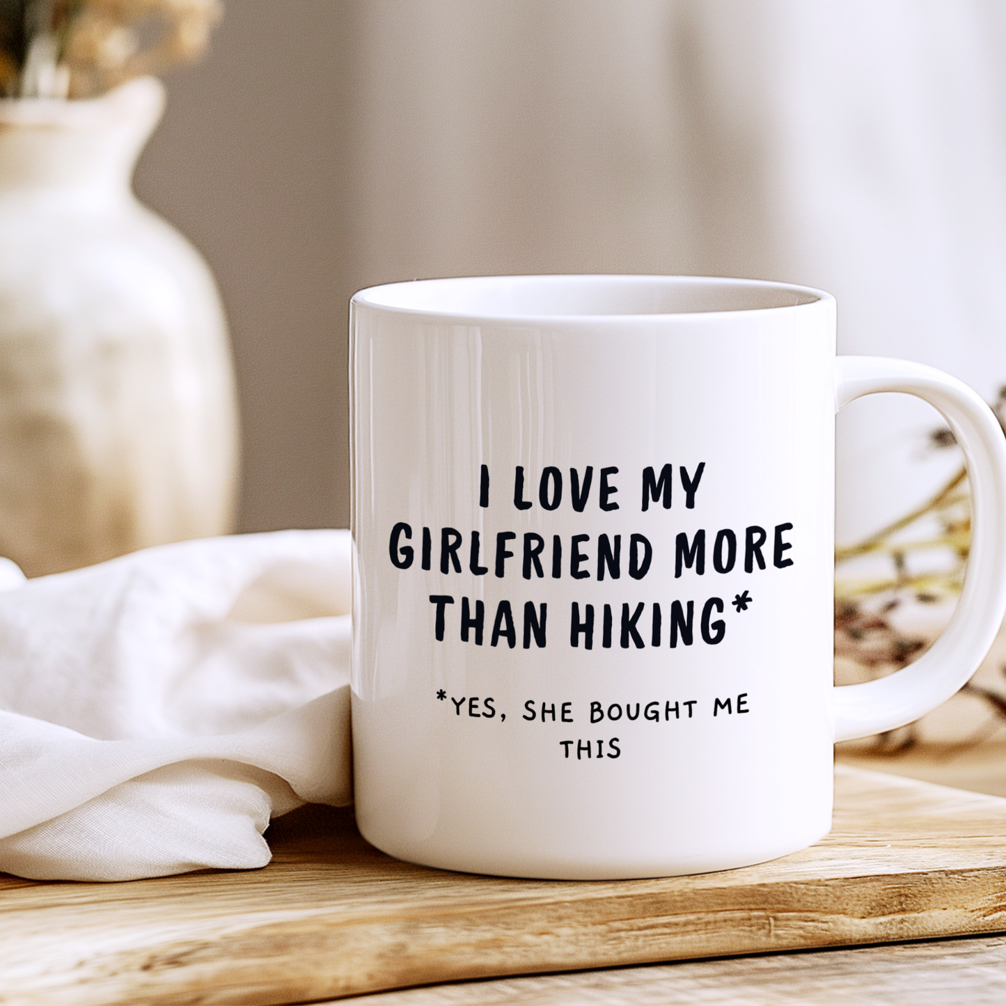 I Love My Girlfriend More Than Hiking Mug,Funny Hiking Mug,Cute Couple Gift ,Anniversary Birthday Mug