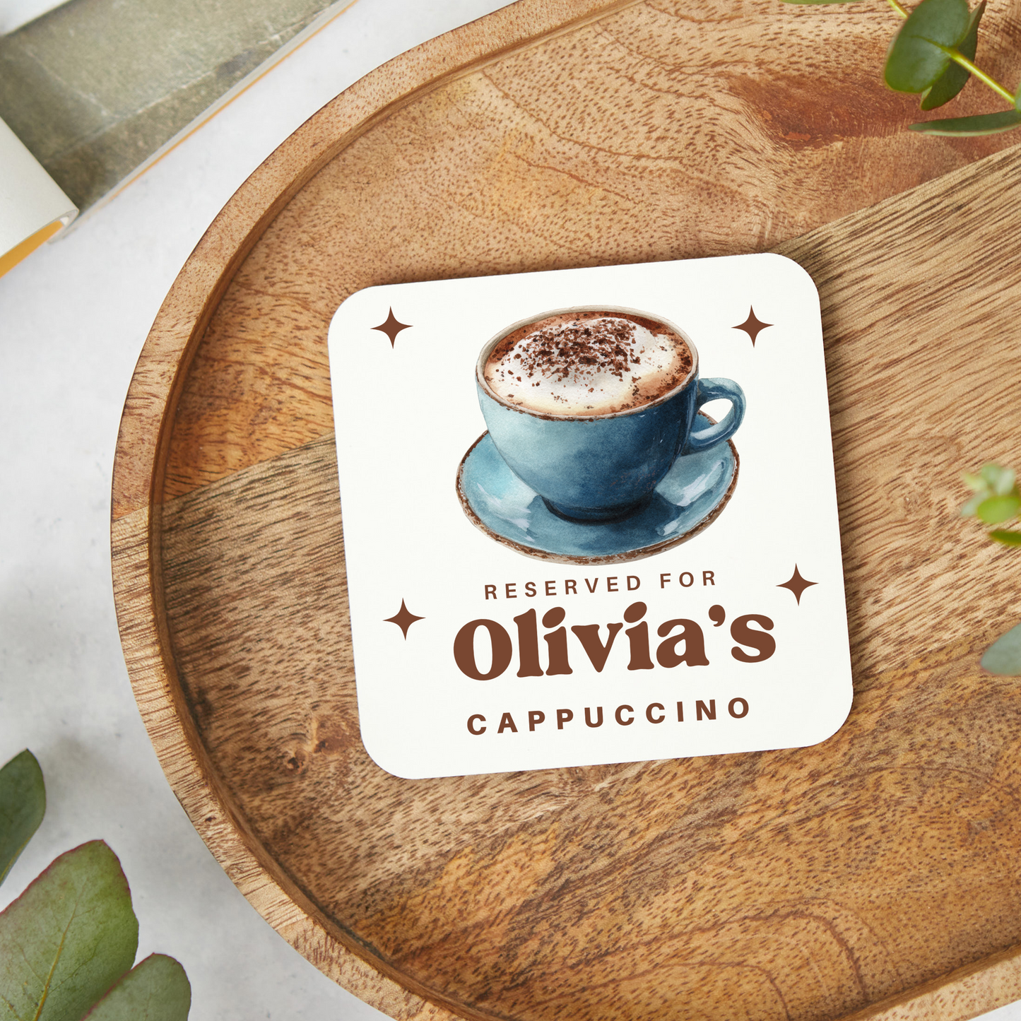 Personalised  Cappuccino  Coaster, Cappuccino Gift,Stocking Filler,  Cappuccino Lover, Personalised gifts