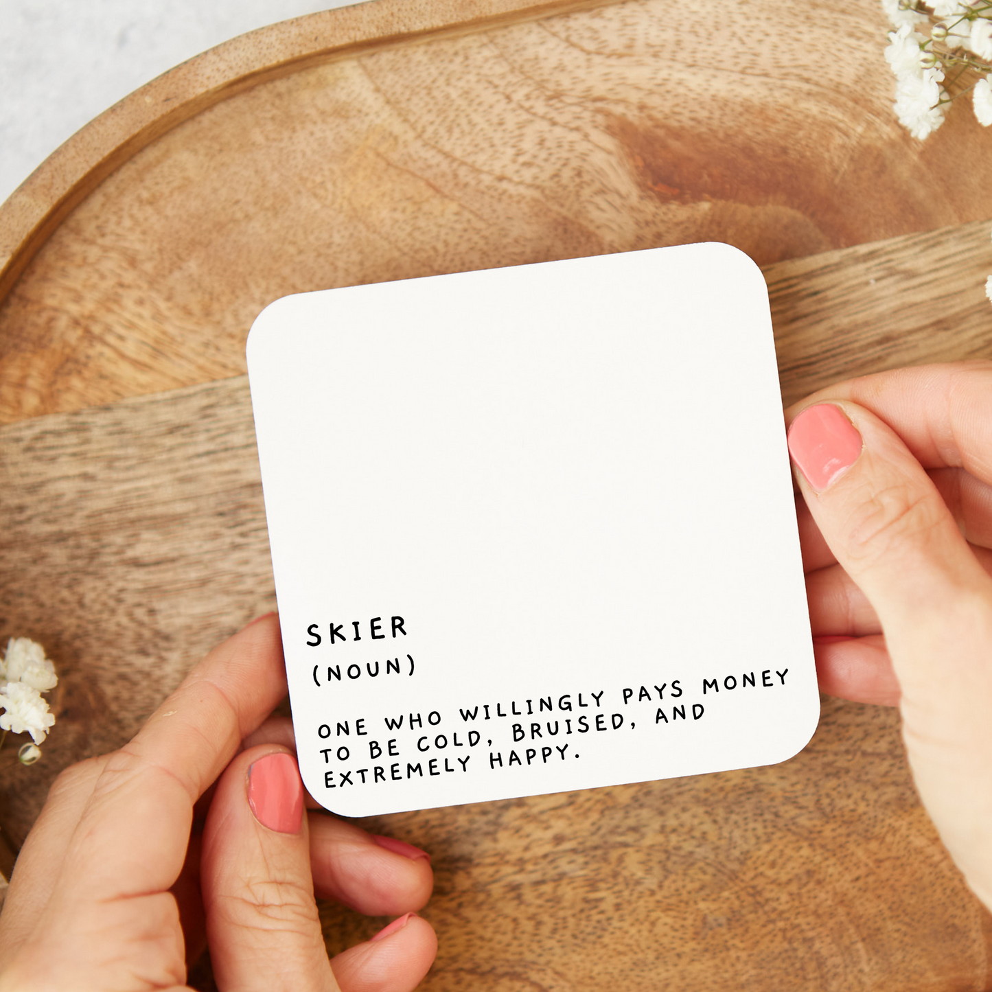Funny Skier Coaster, Skier Gift, Funny Coaster, Gift for Skier, Rude Funny Coaster