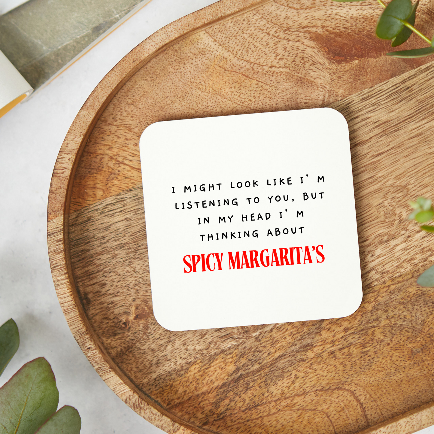 Spicy Margs Coaster, Alcohol Drinks Gift,Stocking Filler, Spicy Margs Lover, Personalised gifts,Cocktail Gift (Copy)