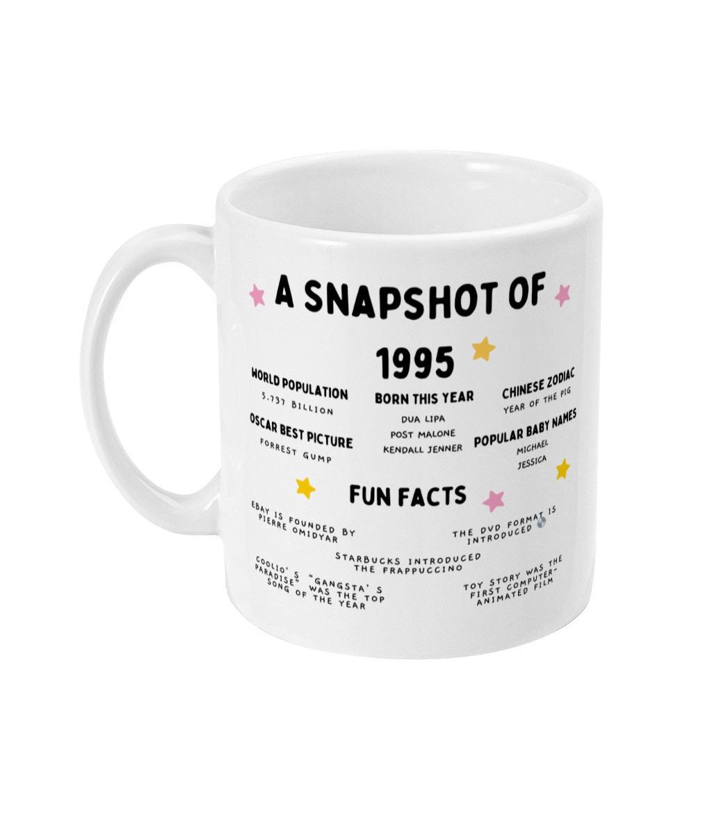30th Birthday Mug, 1995 birthday gift, 30th birthday facts