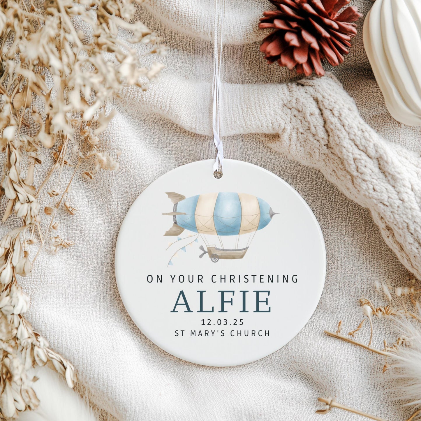 Christening ornament, Personalised Christening Gift, Christening Keepsake,Christening ceramic, CHR002