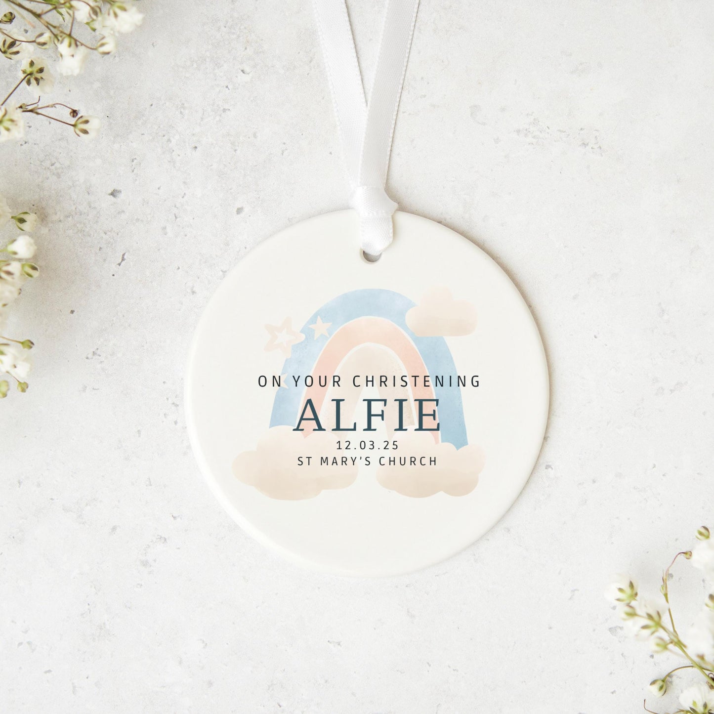 Christening ornament, Personalised Christening Gift, Christening Keepsake,Christening ceramic, CHR003