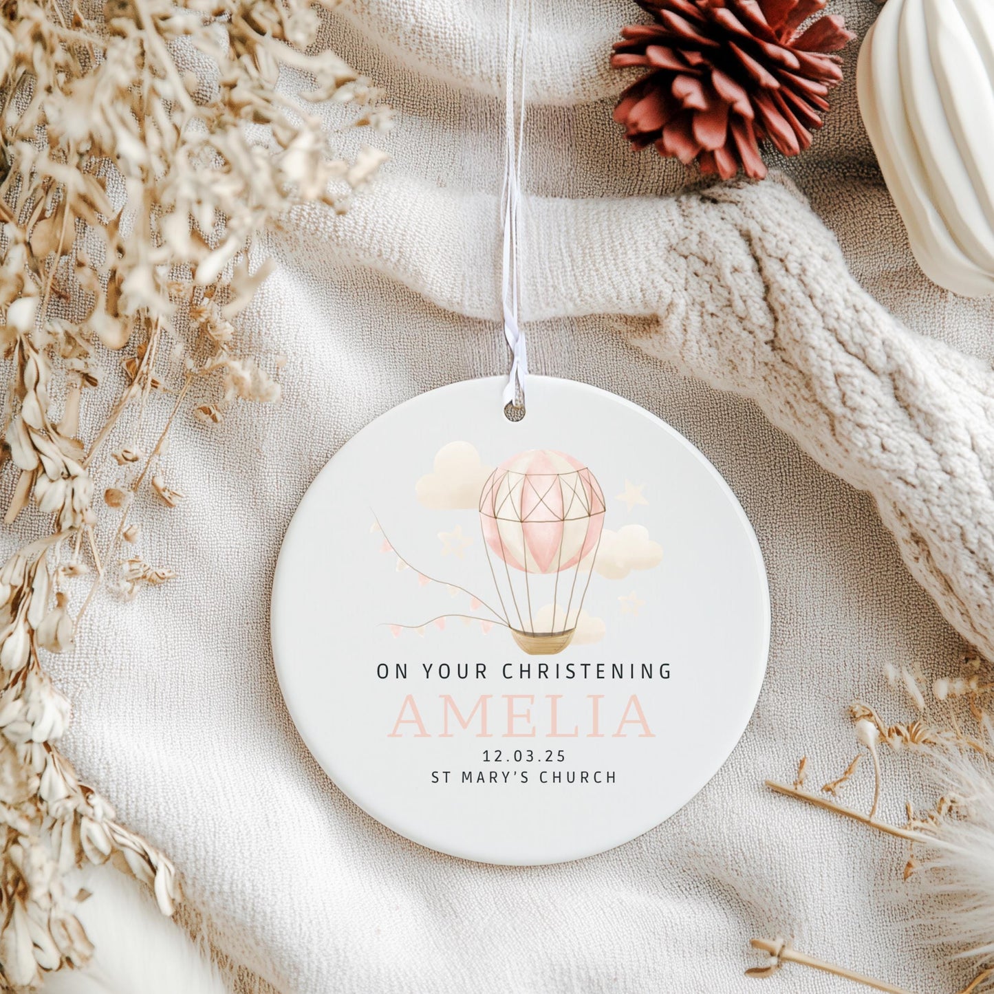 Christening ornament, Personalised Christening Gift, Christening Keepsake,Christening ceramic, CHR004