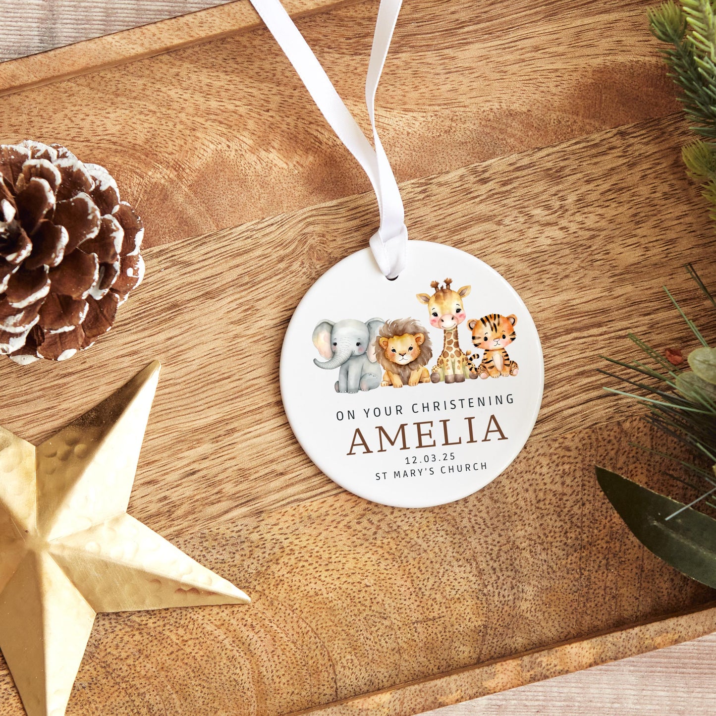 Christening ornament, Personalised Christening Gift, Christening Keepsake,Christening ceramic, CHR005