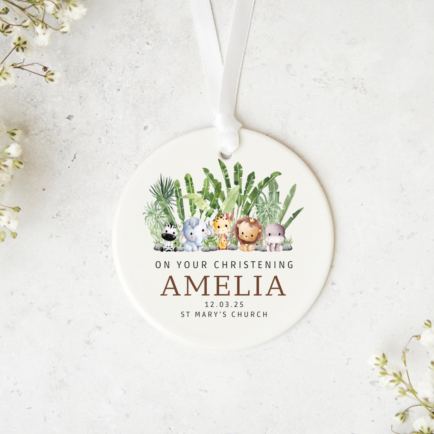 Christening ornament, Personalised Christening Gift, Christening Keepsake,Christening ceramic, CHR006