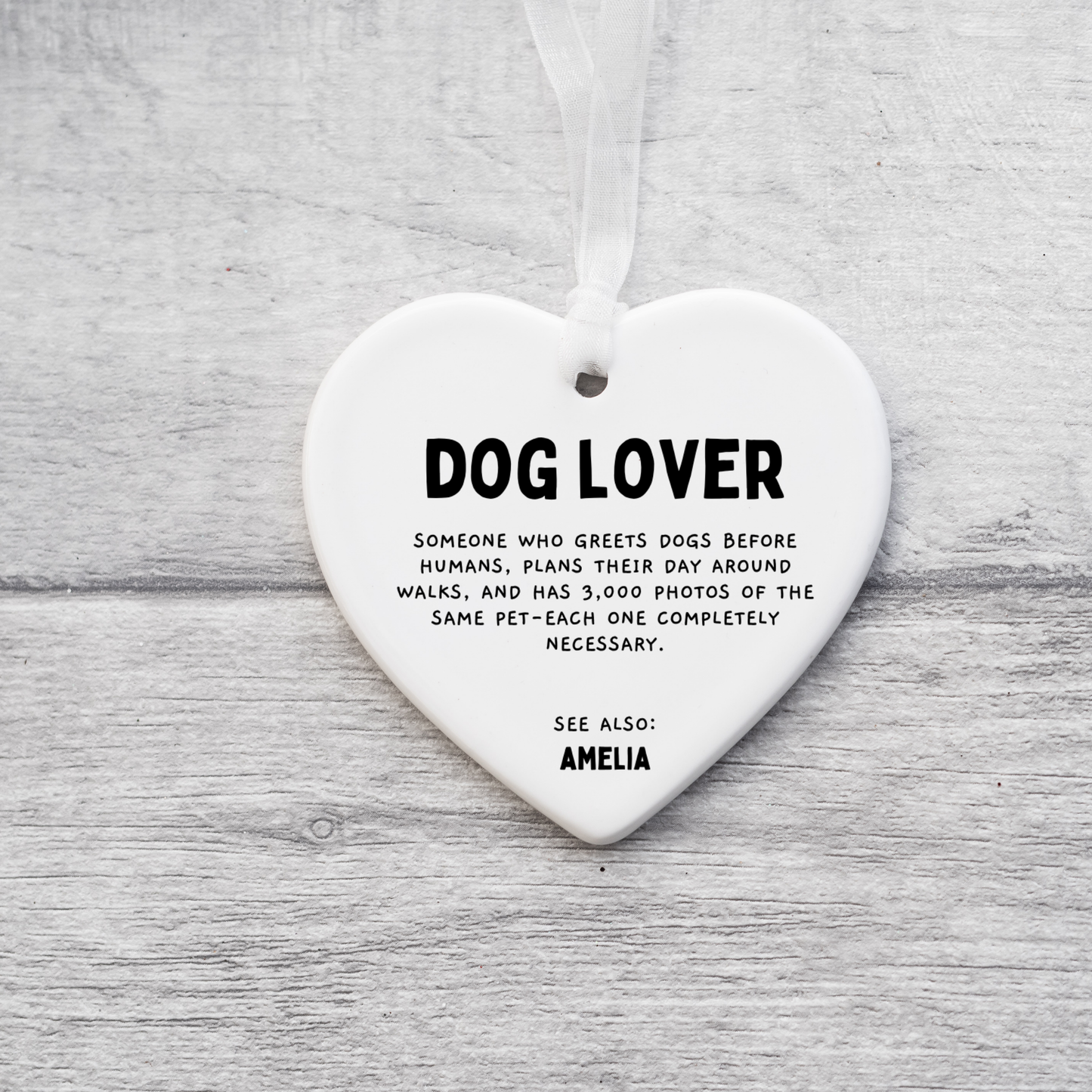 Dog Lover Definition Ornament,Personalised Dog Gift,Dog Mum Christmas Ornament,Gift For Dog Owner,Dog Lover Keepsake