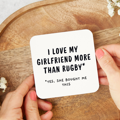 Funny Rugby Coaster, Rugby Lover Gift, Gift for Boyfriend, Anniversary or Valentine’s Day Present