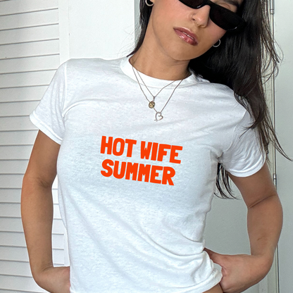 Hot Wife Summer Baby Tee | Hen Do Bride Outfit | Bridal Shower Gift | Bachelorette Party Top