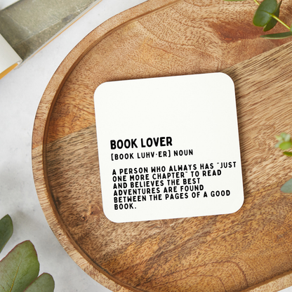 Book Lover Funny Definition, Funny Coaster, Definition Book Lover Gift, Book Lover Gift