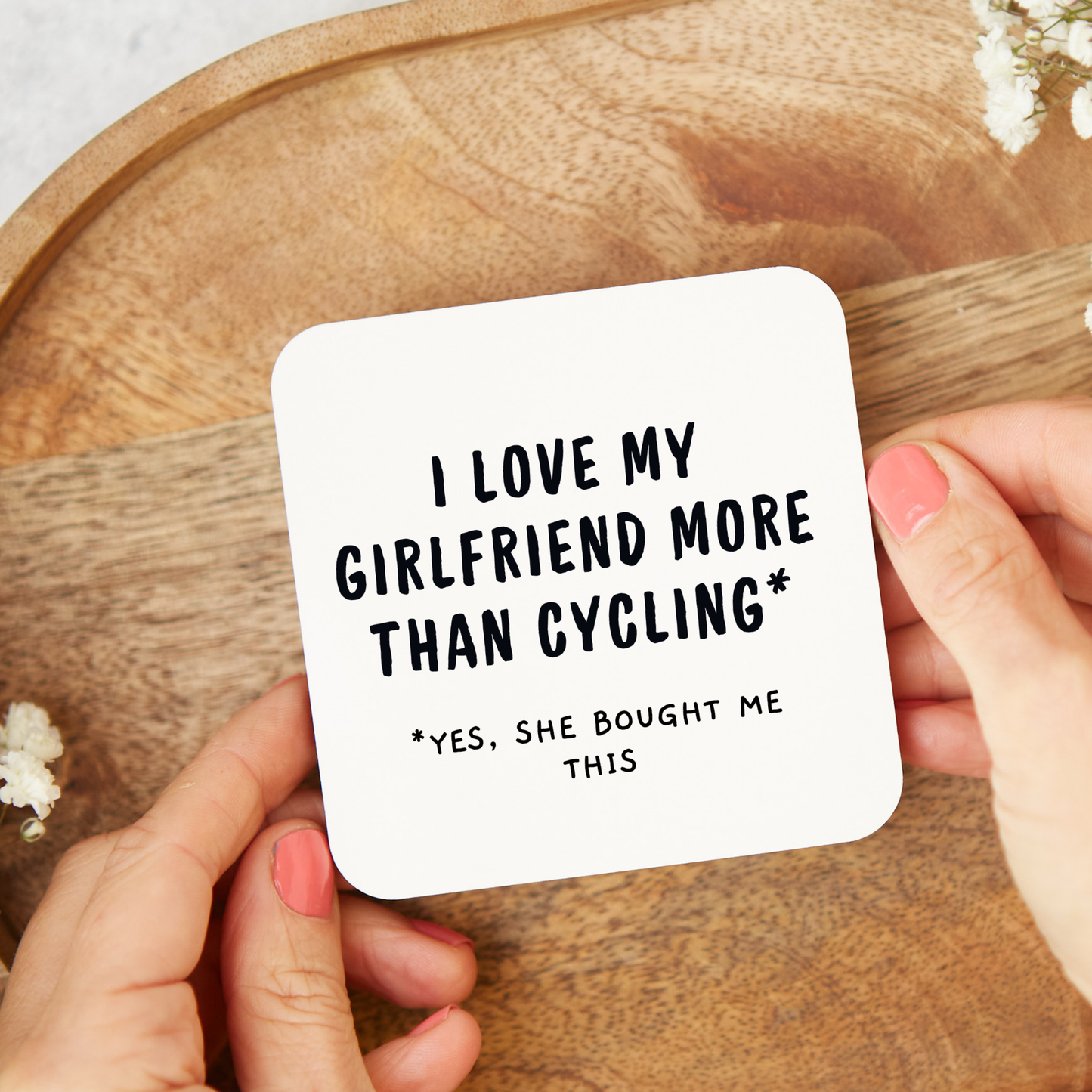 Funny Cycling Coaster, Cycling Lover Gift, Gift for Boyfriend, Anniversary or Valentine’s Day Present
