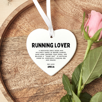 Running Lover Definition Ornament,Personalised Runner Gift,Marathon Runner Christmas Ornament,Gift For Running Friend,Running Club Gift