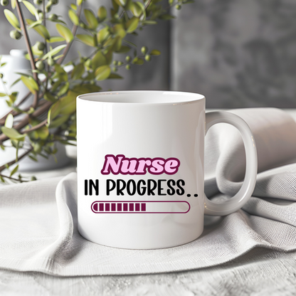 Nurse in Progress, qualified nurse gift, Medical student, Nursing Degree , Nurse Mug - Peach and Pine