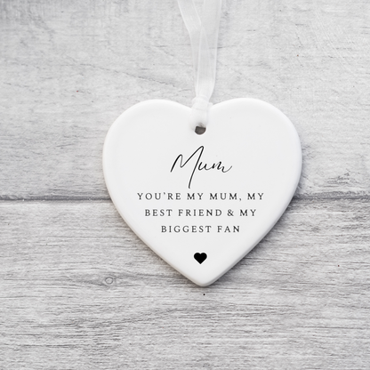 Mum Keepsake Ceramic Ornament, Gift for Mother's Day, Gift Mum Nan Grandma, Heartfelt Ceramic Decoration Keepsake,Thoughtful Gift for Mum