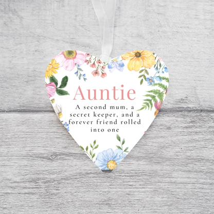 Auntie Gift, Sentiment Auntie Gift, Ceramic Heart, Keepsake  gift, Thoughtful Auntie Gift