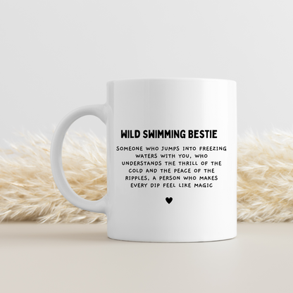 Wild Swimming Bestie Definition Gift, Keepsake  gift, Ceramic Heart, Wild Swimming lover, wild swimming gift, Friendship gift