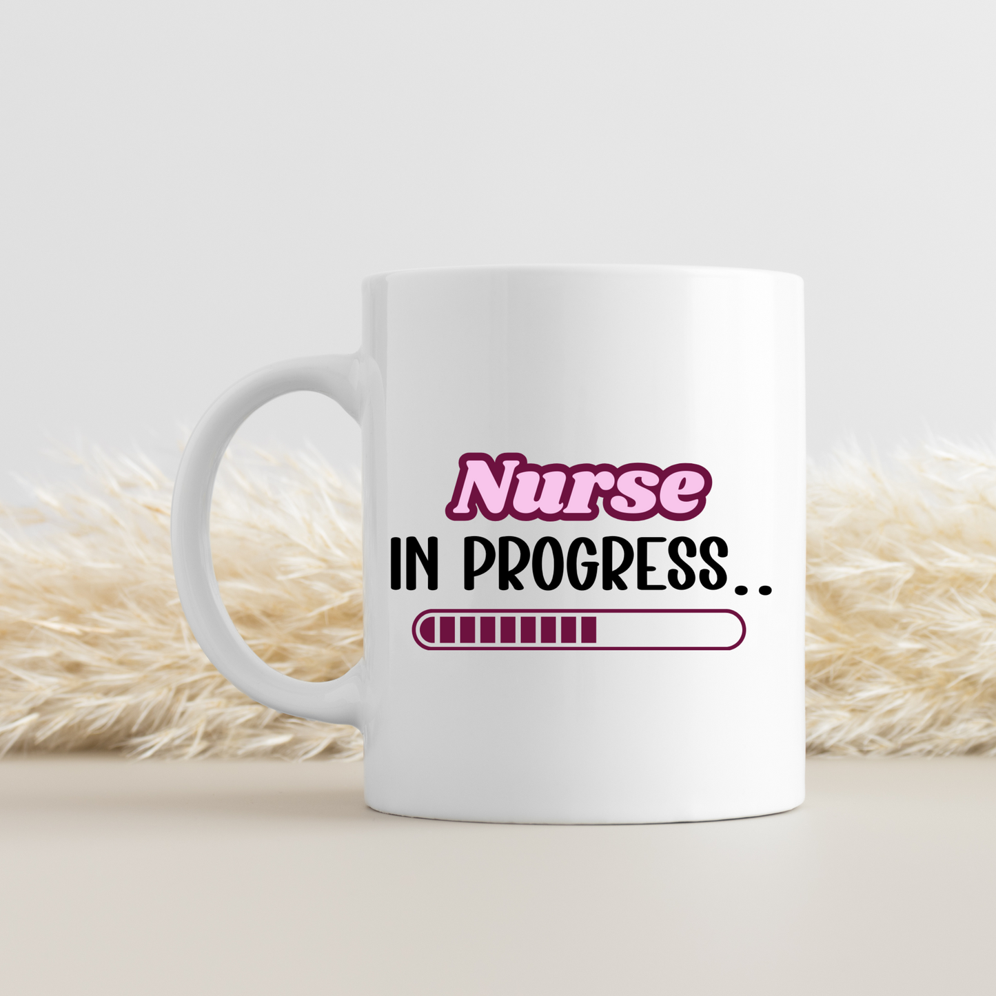 Nurse in Progress, qualified nurse gift, Medical student, Nursing Degree , Nurse Mug - Peach and Pine