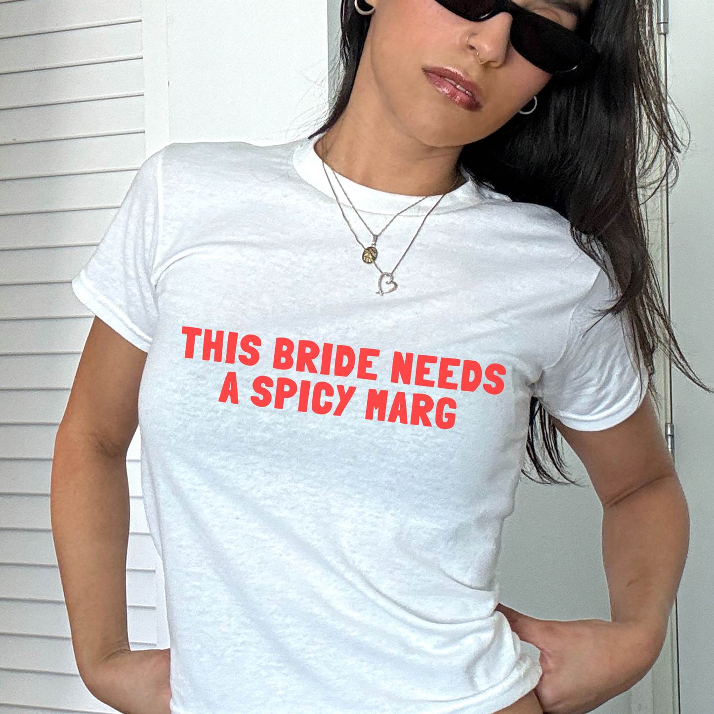 This Bride Needs a Spicy Marg Baby Tee | Hen Do Bride Outfit | Bridal Shower Gift | Bachelorette Party Top