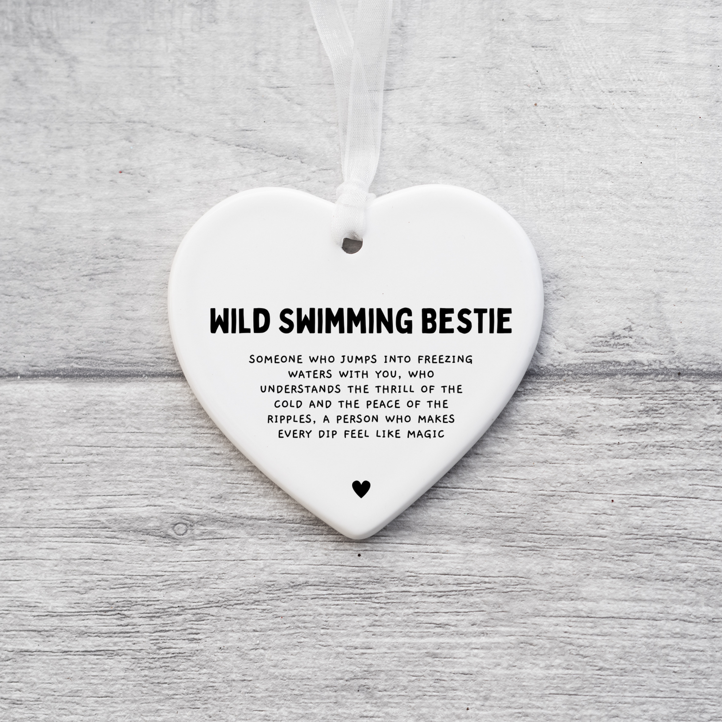 Wild Swimming Bestie Definition Gift, Keepsake  gift, Ceramic Heart, Wild Swimming lover, wild swimming gift, Friendship gift