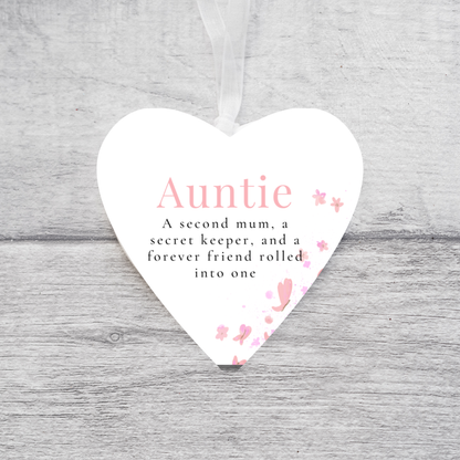 Auntie Gift, Sentiment Auntie Gift, Ceramic Heart, Keepsake  gift, Thoughtful Auntie Gift