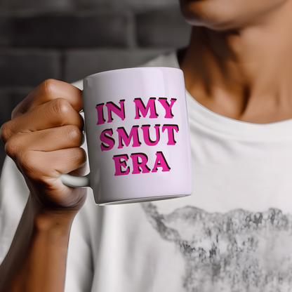 White mug featuring a funny smut reader and fictional men design, perfect gift for romance readers, book lovers and BookTok fans.