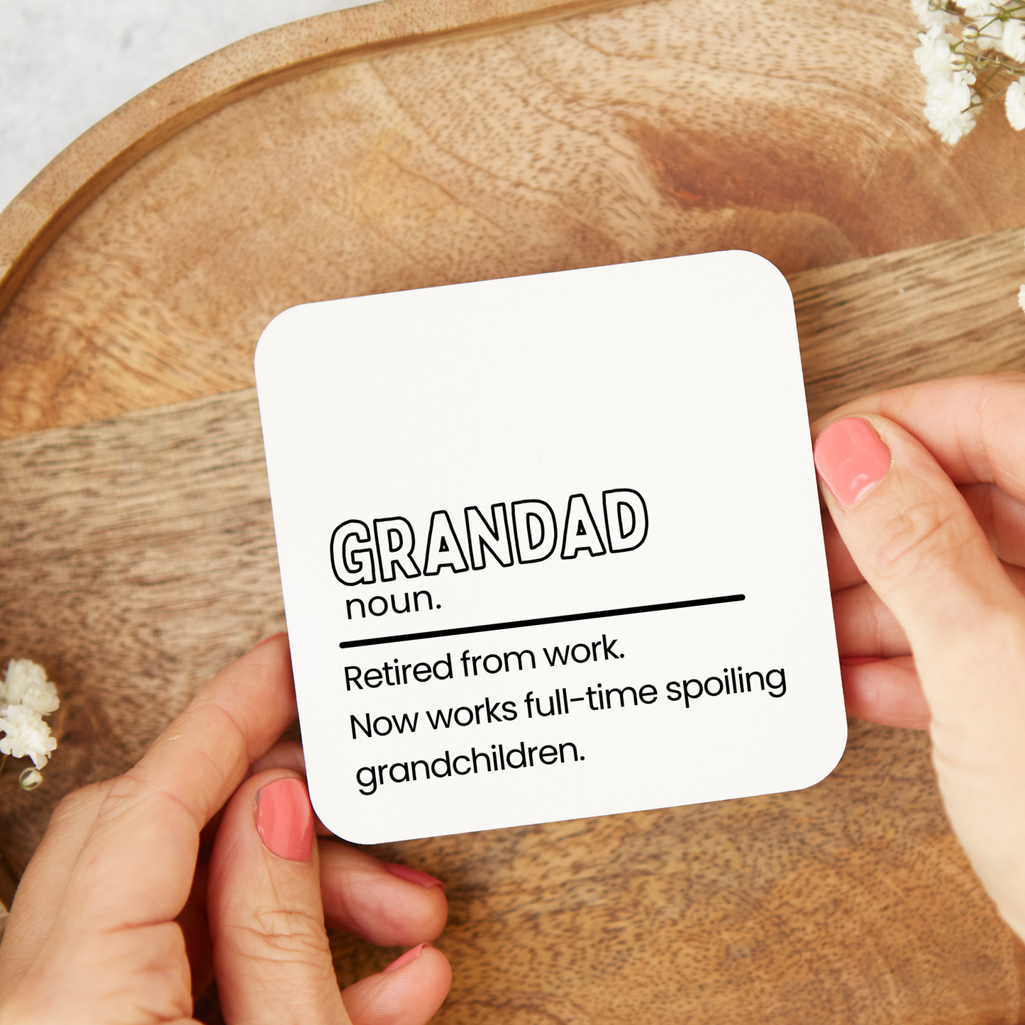Funny Grandad Coaster, Grandad Quote Coaster, Gift for Grandad, Grandpa Coaster Gift, Father’s Day Coaster, Grandad Definition Coaster