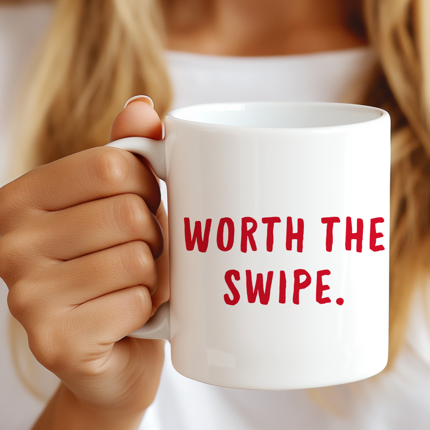 Worth the Swipe Mug,Funny Love Mug, Cute Couple Gift,Anniversary Birthday Mug