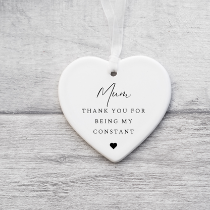 Mum Keepsake Ceramic Ornament, Gift for Mother's Day, Gift Mum Nan Grandma, Heartfelt Ceramic Decoration Keepsake,Thoughtful Gift for Mum
