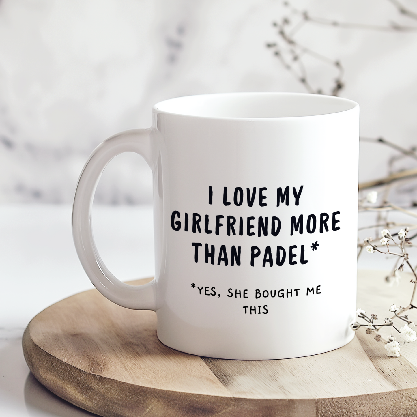 I Love My Girlfriend More Than Padel Mug,Funny Padel Mug,Cute Couple Gift ,Anniversary Birthday Mug