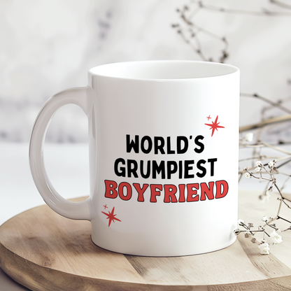 Funny World’s Grumpiest Boyfriend Mug, Humorous Boyfriend Gift,Sarcastic Coffee Mug,Birthday Gift for Boyfriend