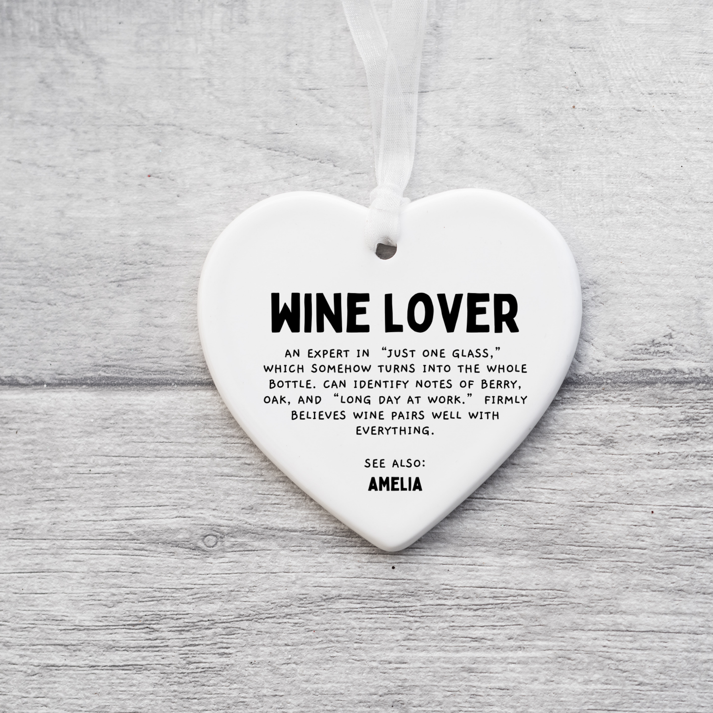 Wine Lover Definition Ornament,Personalised Wine Gift,Wine Friend Christmas Ornament,Wine Drinker Gift,Wine Lover Keepsake