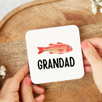 Fishing Coaster, Personalised Fishing Coaster, Father's Day Gift, Fishing Lover Gift