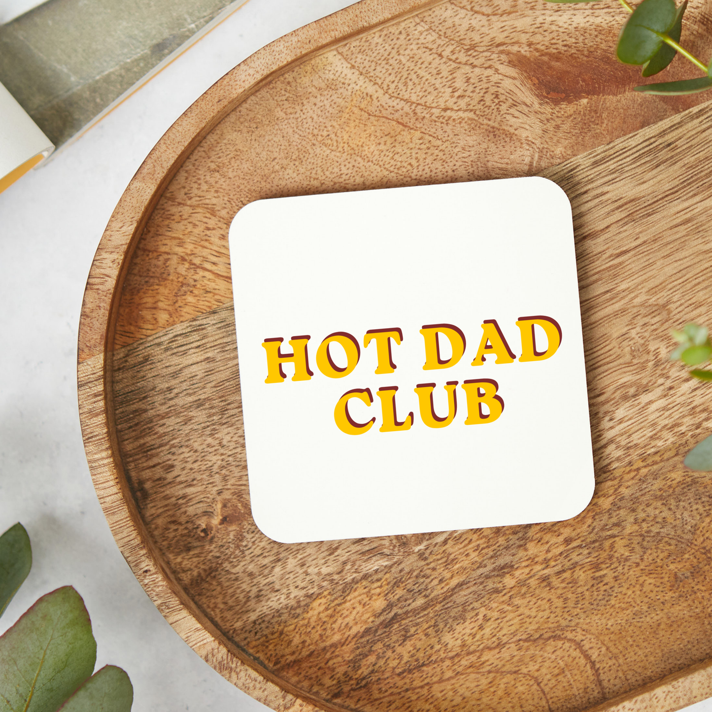 Hot Dad clubs Coaster Mug, Funny Father's Day Coffee Coaster