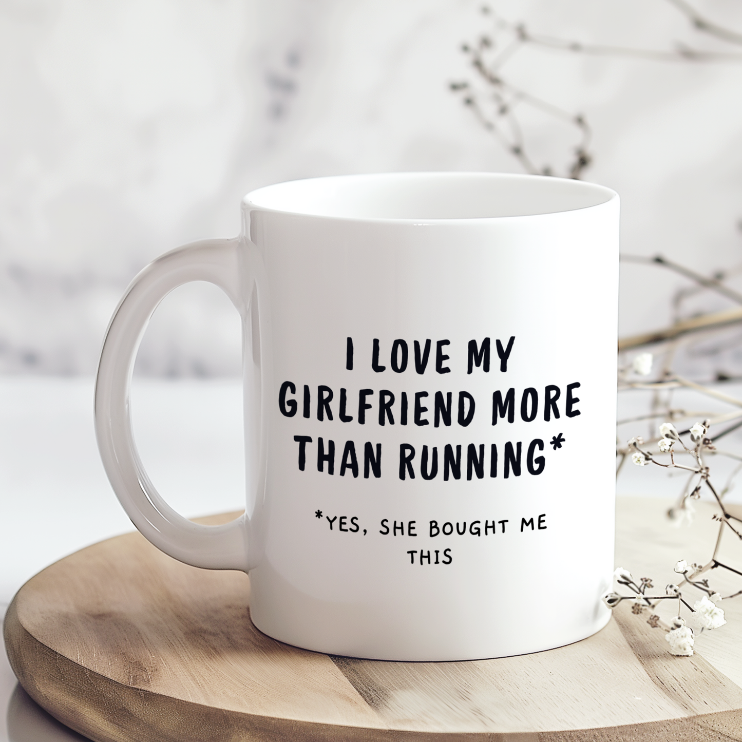 I Love My Girlfriend More Than Running Mug,Funny Running Mug,Cute Couple Gift ,Anniversary Birthday Mug (Copy)