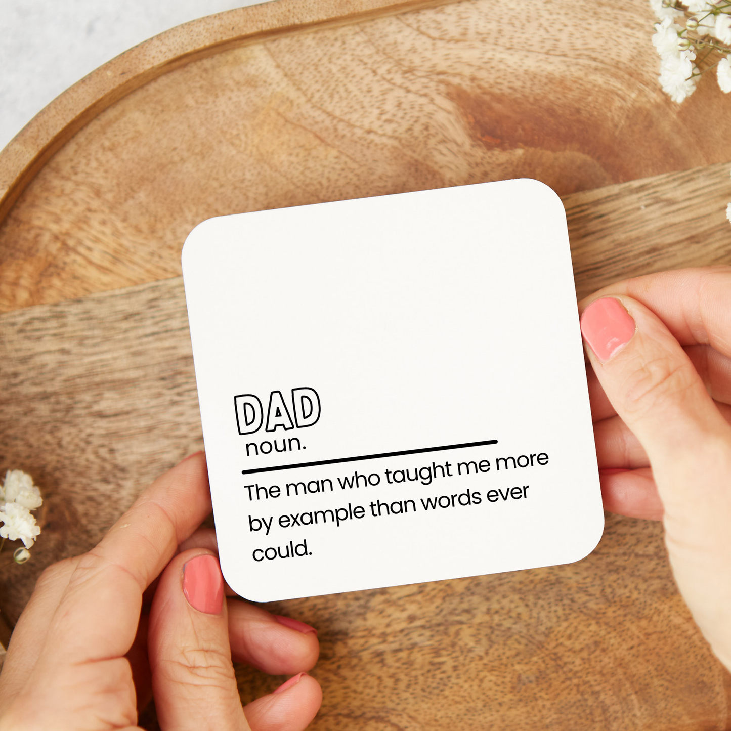 Sentimental Dad Coaster, Dad Quote Coaster, Father’s Day Gift for Dad, Meaningful Dad Gift, Dad Definition Coaster, Gift for Him