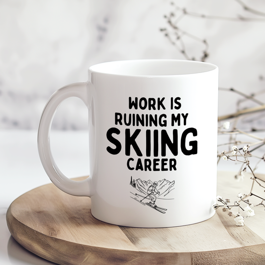 Work Is Ruining My Skiing Career Mug