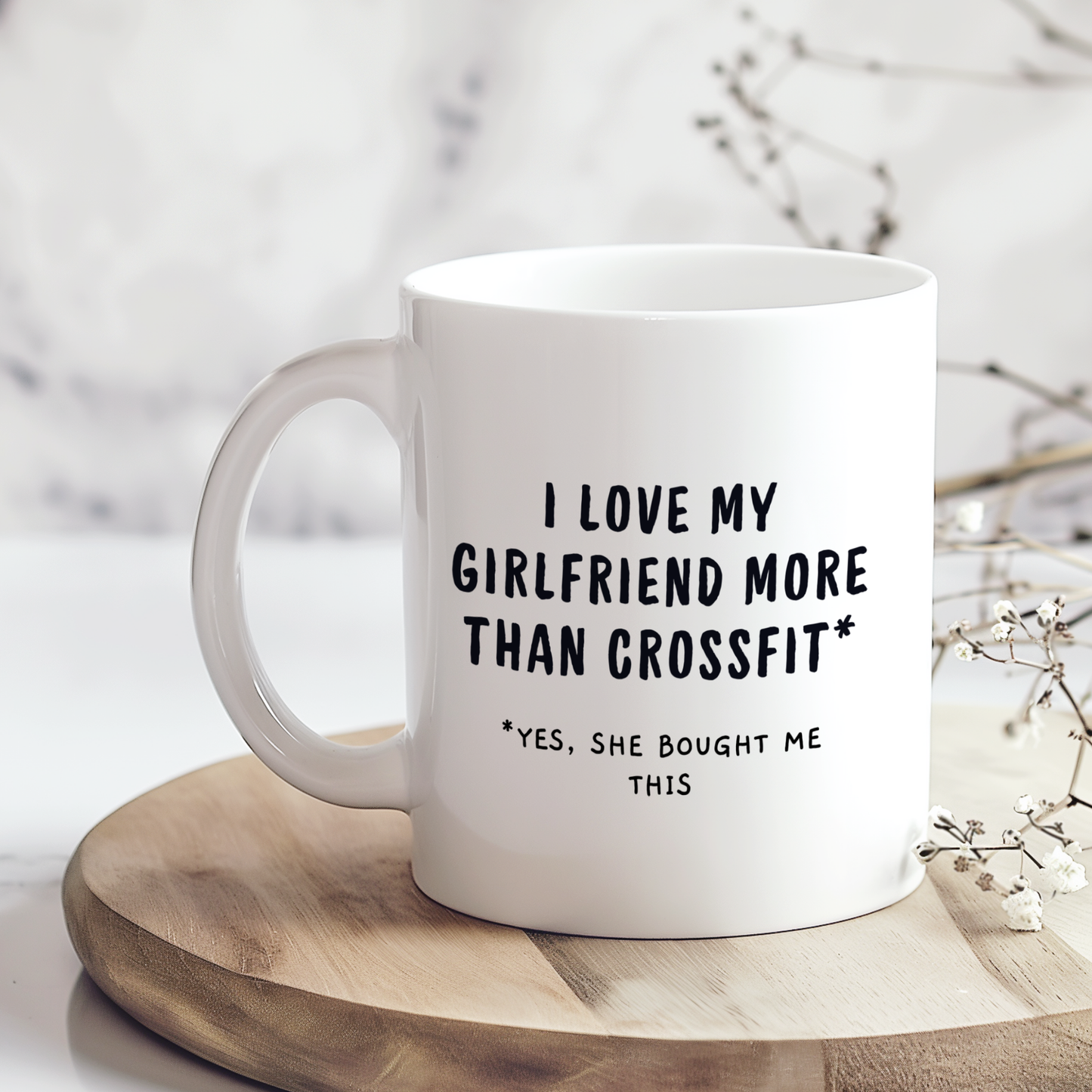 I Love My Girlfriend More Than Crossfit Mug,Funny Crossfit Mug,Cute Couple Gift ,Anniversary Birthday Mug