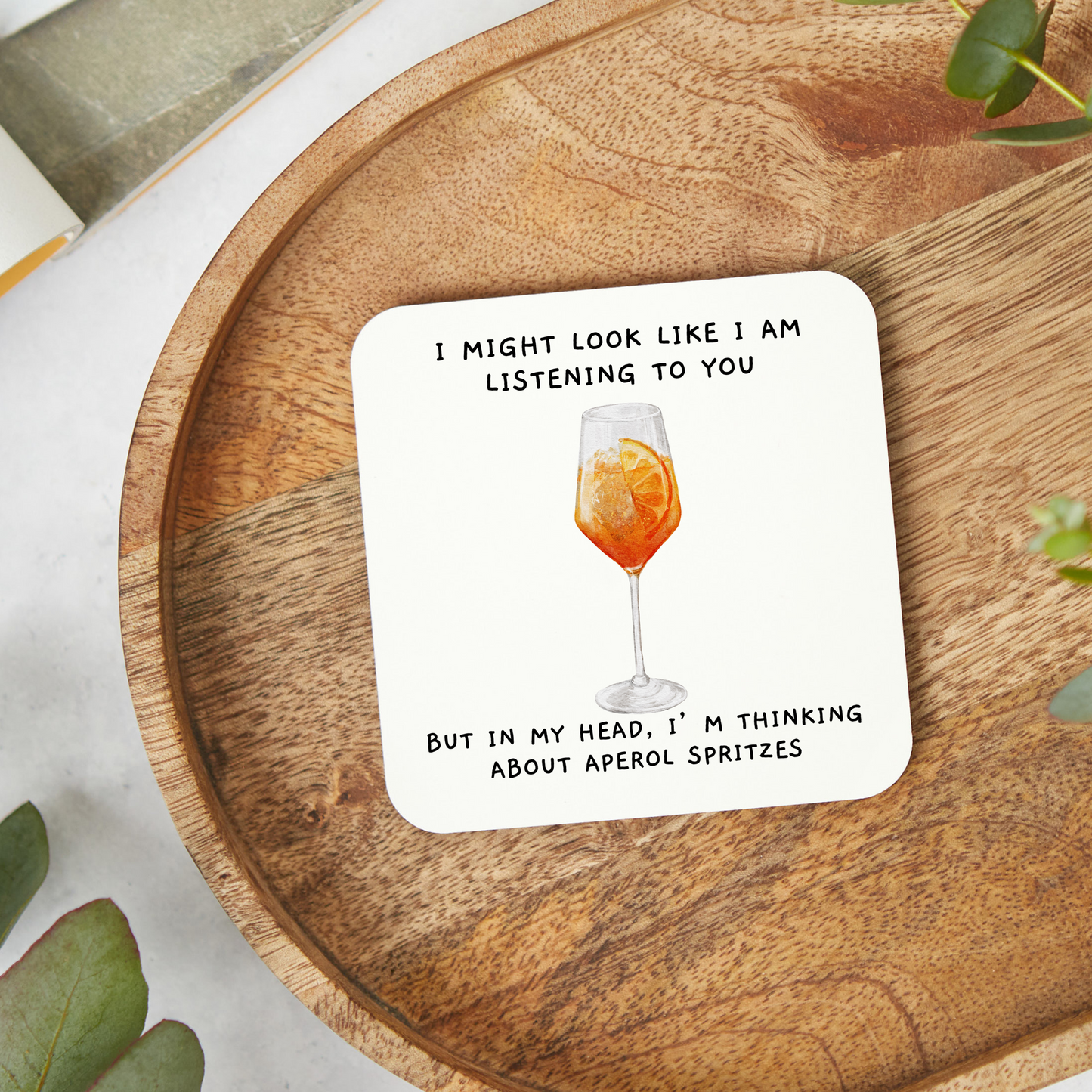 Spritz Coaster, Alcohol Drinks Gift,Stocking Filler, Spritz Lover, Personalised gifts,Cocktail Gift