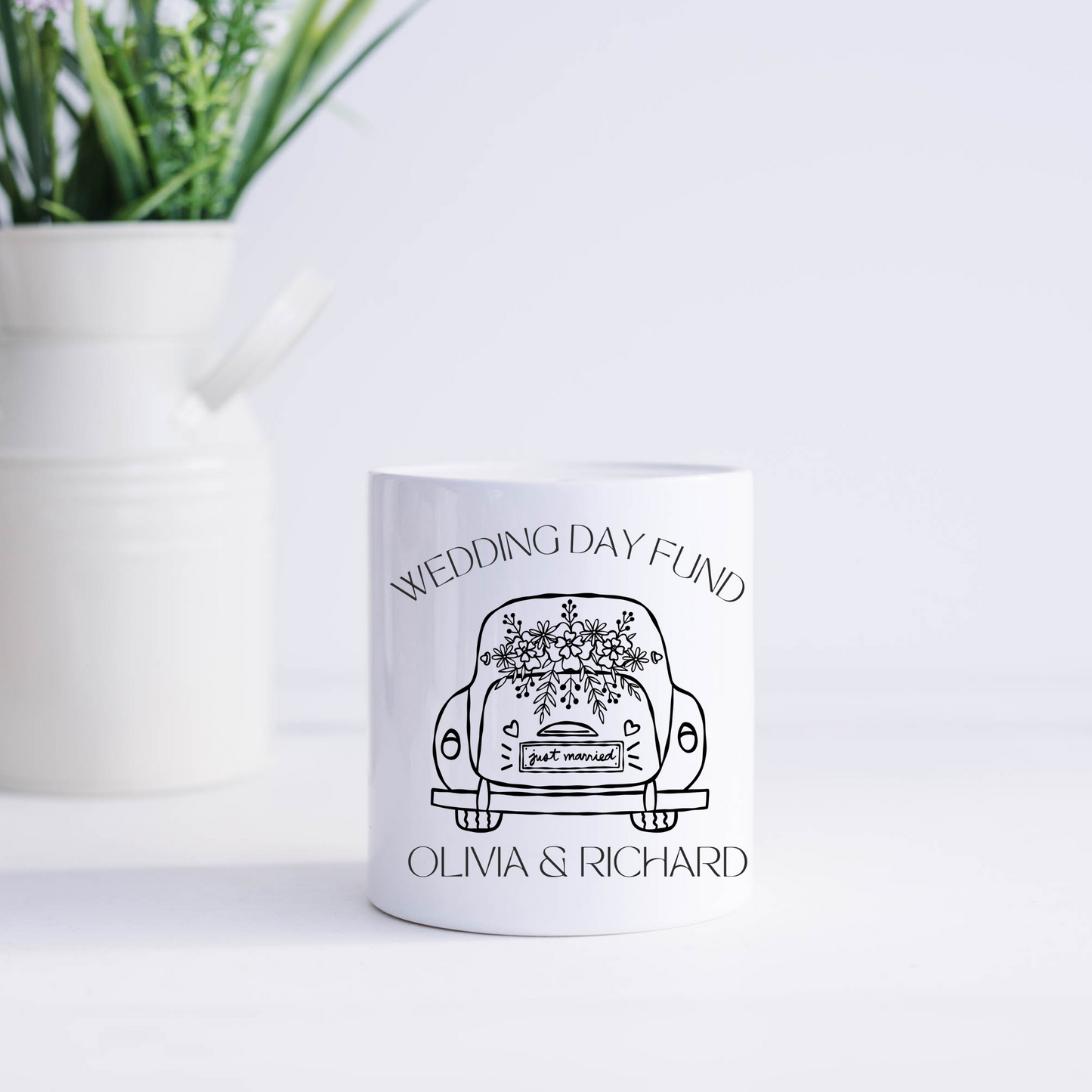 Engagement Gift, Wedding Fund Money Box, Personalised wedding pot
