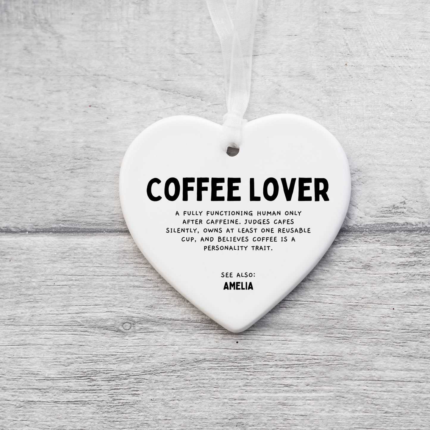 Coffee Lover Definition Ornament,Personalised Coffee Gift,Coffee Drinker Christmas Ornament,Gift For Coffee Friend,Coffee Lover Keepsake